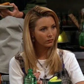 🐝 Phoebe Buffay Friends série télé, sitcom, années 90, personnage, comédie telegram sticker