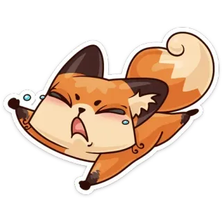 😫 fox, cartoon, animal, sticker, sad, crying telegram sticker
