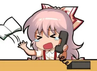 🤔 アニメ, 漫画, 悲しい, 泣く, イライラ, 電話 whatsapp sticker