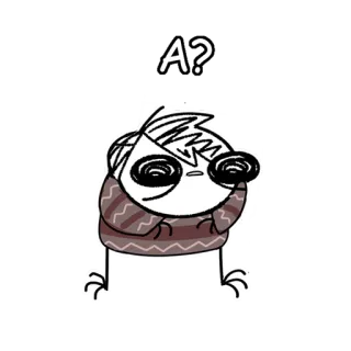 ❓ A? стикер, мультфильм, вопрос, в замешательстве, рисунок whatsapp sticker