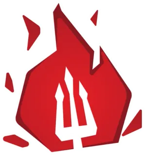 🔥 feu, rouge, trident, symbole telegram sticker