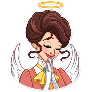 😇 malaikat, sayap, halo, wanita, doa, victoria telegram sticker