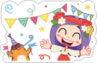 🎁 feier, party, niedlich, cartoon, fröhlich, deko telegram sticker
