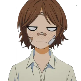 😑 anime, character, bandages telegram sticker