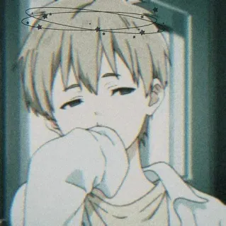 💎 动漫, 悲伤, 可爱, 男孩, 星星, 漫画 telegram sticker