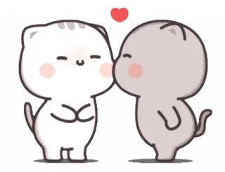 😘 katten, liefde, kus, hart, dieren, schattig telegram sticker