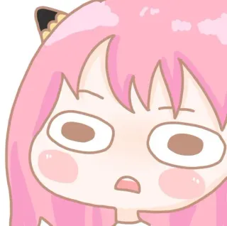 😮 Anya Forger Spy x Family anime, cartoon, spy x family, anya forger, pink hair, surprised, cute telegram sticker