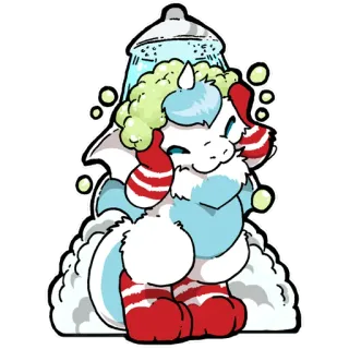 🚿 Kartun, Lucu, Naga, Pancuran, Busa, Mandi telegram sticker