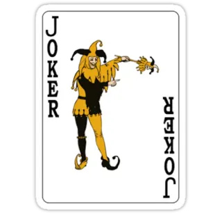 🃏 Joker JOKER carta de baralho, curinga, jogo de cartas, arlequim telegram sticker