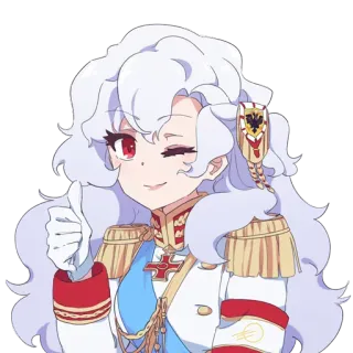 👍 アニメ, 女の子, 制服, いいね, ウインク telegram sticker