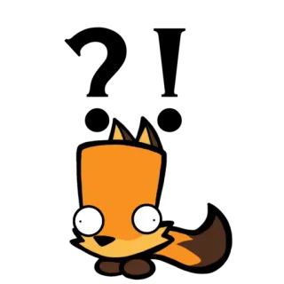 😳 cáo, hoạt hình, động vật, màu cam, dễ thương, mắt whatsapp sticker