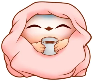 ☕️ uroczy, kawaii, koc, kawa, herbata, kreskówka, przytulny telegram sticker