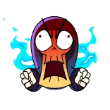 🤬 โกรธ, การ์ตูน, หน้า, สีหน้า, หมวก telegram sticker