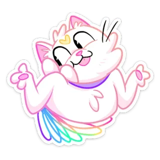 🤷‍♂️ gatto, carino, sticker, cartone animato, animale, arcobaleno, kawaii telegram sticker