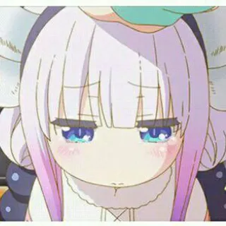 😔 Kanna Kamui Miss Kobayashi's Dragon Maid anime, kanna, dragon maid, cute, kawaii whatsapp sticker