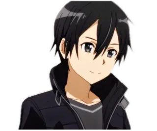 ⚔ Kirito Sword Art Online anime, kirito, sword art online, cartoon, male telegram sticker