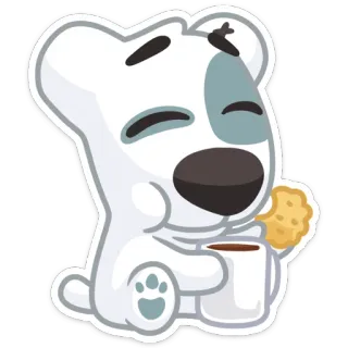 ☕️ chó, bánh quy, động vật, hoạt hình, nhãn dán, chó con, dễ thương telegram sticker