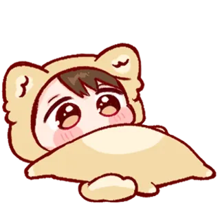 💞 かわいい, アニメ, ちび, クマ, パーカー whatsapp sticker
