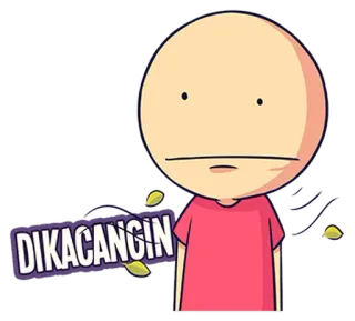 😑 DIKACANGIN desenho animado, adesivo, texto telegram sticker