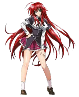 💃 Rias Gremory High School DxD Anime, Cartone animato, Capelli rossi, Femmina, Uniforme scolastica, Rias Gremory, High School DxD telegram sticker