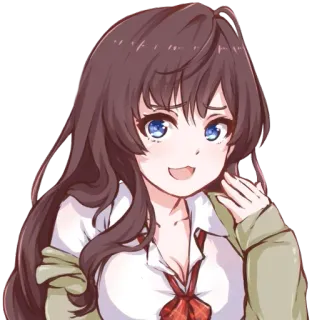 🙈 Anime, Garota, Uniforme escolar, Fofa telegram sticker