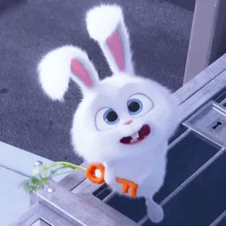 🍧 Snowball The Secret Life of Pets rabbit, bunny, cartoon, animal, pet, cute telegram sticker
