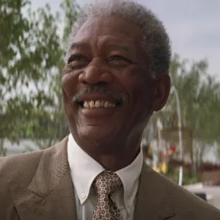 🦇 Morgan Freeman actor, person, smiling, portrait, man telegram sticker