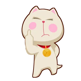 🖕 cat, middle finger, offensive, cartoon, animal telegram sticker