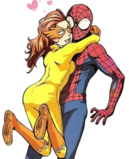 💏 Spider-Man superhero, marvel, comic book, romance, love, hug, couple telegram sticker