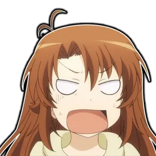 😮 Anime, Gadis, Kartun, Marah, Ekspresi telegram sticker
