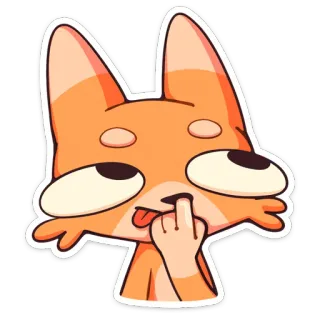 🤔 cartoon, fox, animal, sticker, funny, character whatsapp sticker