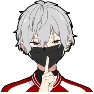 🎩 anime, manga, character, shush, finger, gesture, quiet telegram sticker