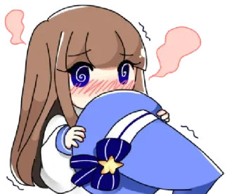 😵‍💫 Anime, Chibi, Fofo, Garota, Ruborizar, Desenho animado telegram sticker