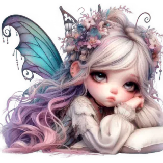 🫠 fairy fairy, fantasy, cute, pastel, anime style, whimsical, magical telegram sticker
