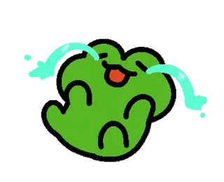 💚 Frosch, weinen, Cartoon, Emoji, traurig whatsapp sticker