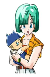 🙂 Bulma Dragon Ball Bulma, Dragon Ball, Anime, Madre, Bambino, Cartoni animati telegram sticker