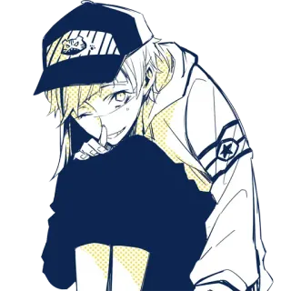 😏 Anime, Manga, Charakter, Junge, Zwinkern telegram sticker