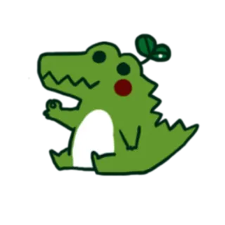 👍 Cá sấu, Động vật, Hoạt hình, Dễ thương, Xanh lá cây telegram sticker