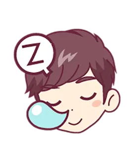 😴 slaperig, slapen, droom, in slaap, moe, cartoon, jongen telegram sticker
