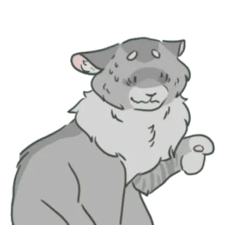 😓 Katze, Tier, Aufkleber, Cartoon, grau telegram sticker