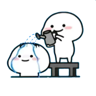 🪃 dễ thương, tưới nước, buồn, hoạt hình, biểu tượng cảm xúc telegram sticker