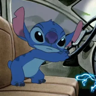 ❣️ Stitch Lilo & Stitch jazda, samochód, kreskówka, disney, obcy telegram sticker