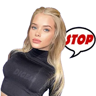 🚫 STOP stop, attenzione, ragazza, bionda, fumetto telegram sticker