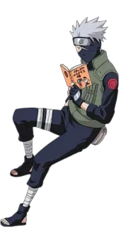 🥷 Kakashi Hatake Naruto Kakashi, Naruto, anime, manga, reading, ninja, character, fanart telegram sticker