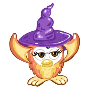 🧙‍♀️ cartoon, witch, owl, magic, fantasy, cute telegram sticker