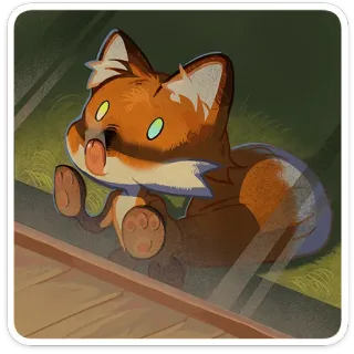 👅 zorro, animal, lindo, pegatina, dibujos animados telegram sticker