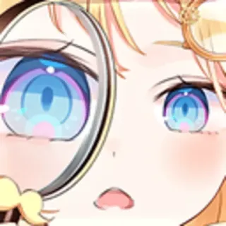 👀 anime, magnifying glass, girl, eyes, cute, sticker whatsapp sticker