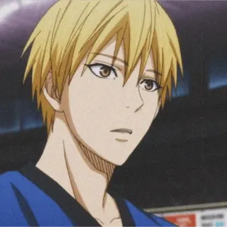 🎭 Ryota Kise Kuroko's Basketball Anime, Basquete, Loiro, Bonito, Fofo telegram sticker