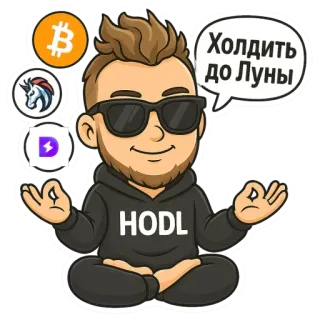 🐳 Холдить до Луны cripto, hodl, luna, bitcoin, criptomoneda telegram sticker