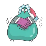 🥶 Taube, Vogel, Cartoon, Hut, Winter, Handschuhe telegram sticker